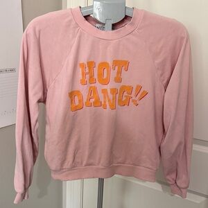 Wildfox Distressed Pink Hot Dang!!  Sweatshirt